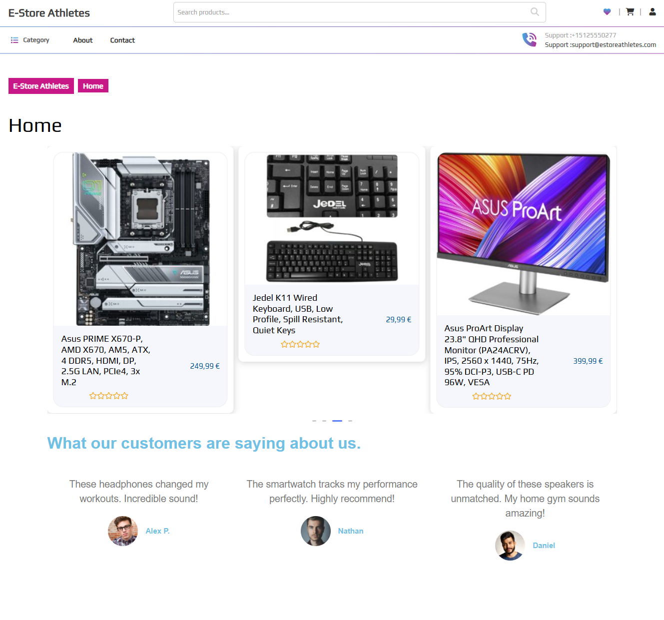 Screenshot Shop 1: E-Store Athletics